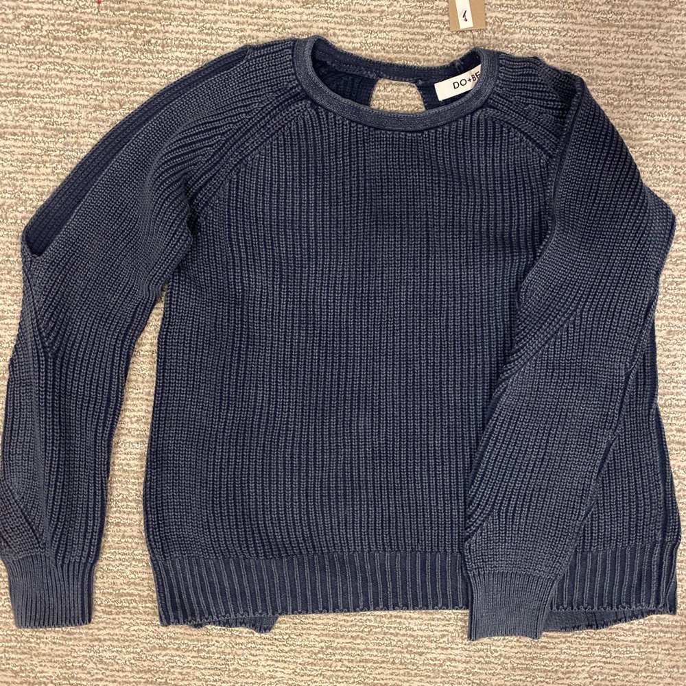 Cold shoulder sweater with open back